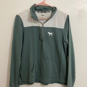 VS Pink sage green half zip up